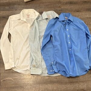 Merona Men's Dress Shirt Trio - White, Plaid, Blue